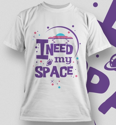 字母飞碟涂鸦T恤印花图案