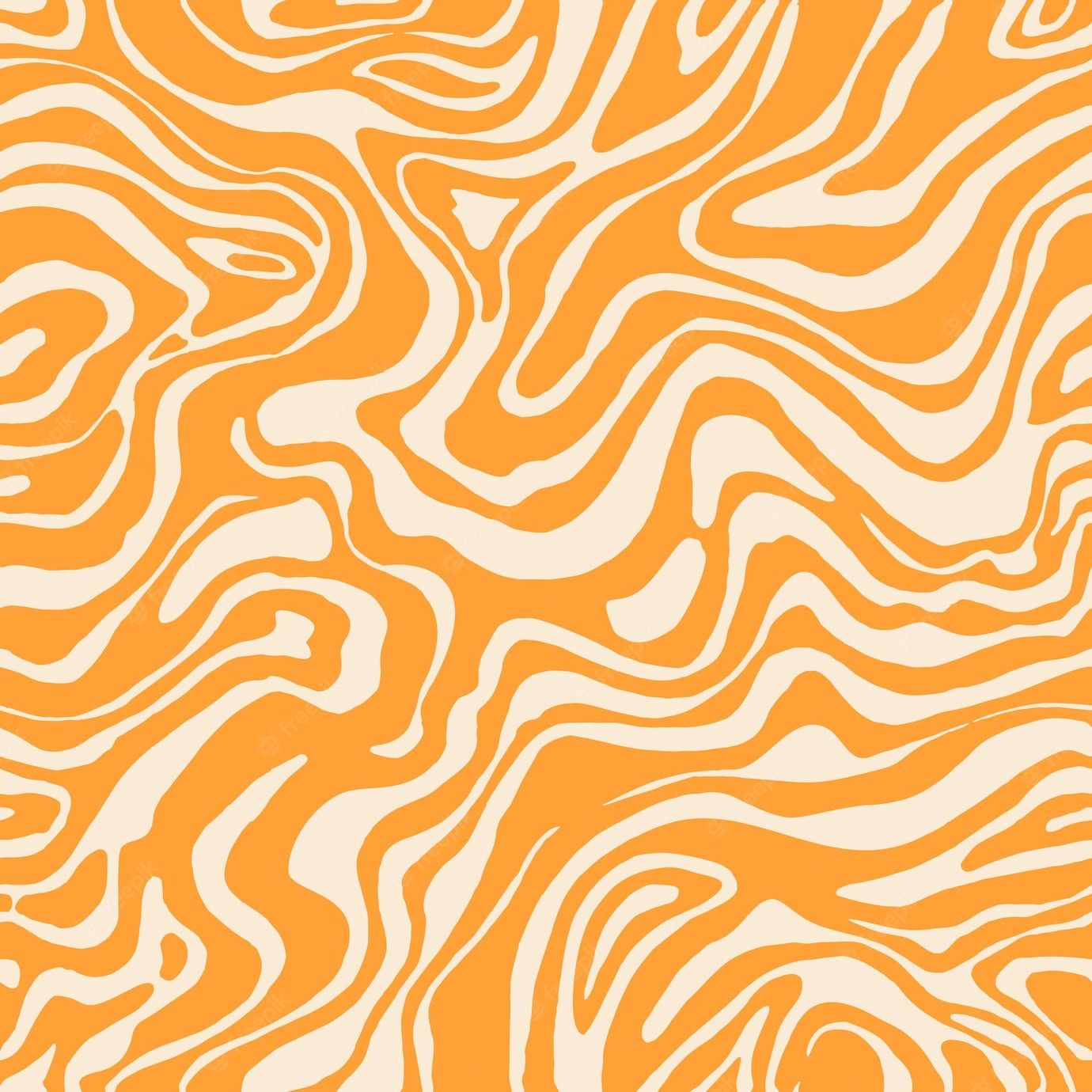 Premium Vector | Wavy swirl vector seamless pattern hand drawn 1970 vector illustration sixties pattern trippy