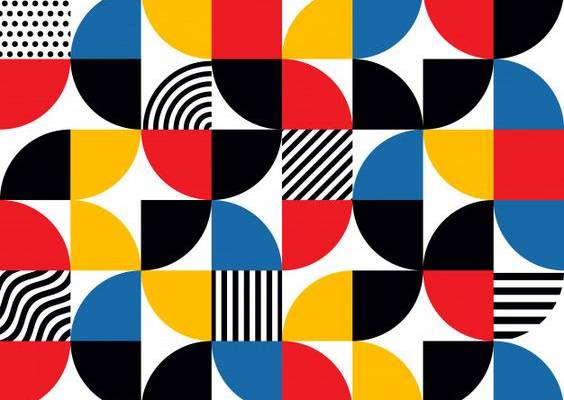 Premium Vector | Seamless bauhaus style abstract geometric pattern