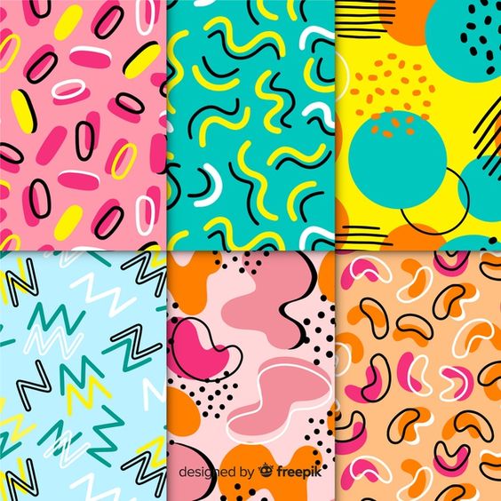 Premium Vector | Colourful memphis pattern collection