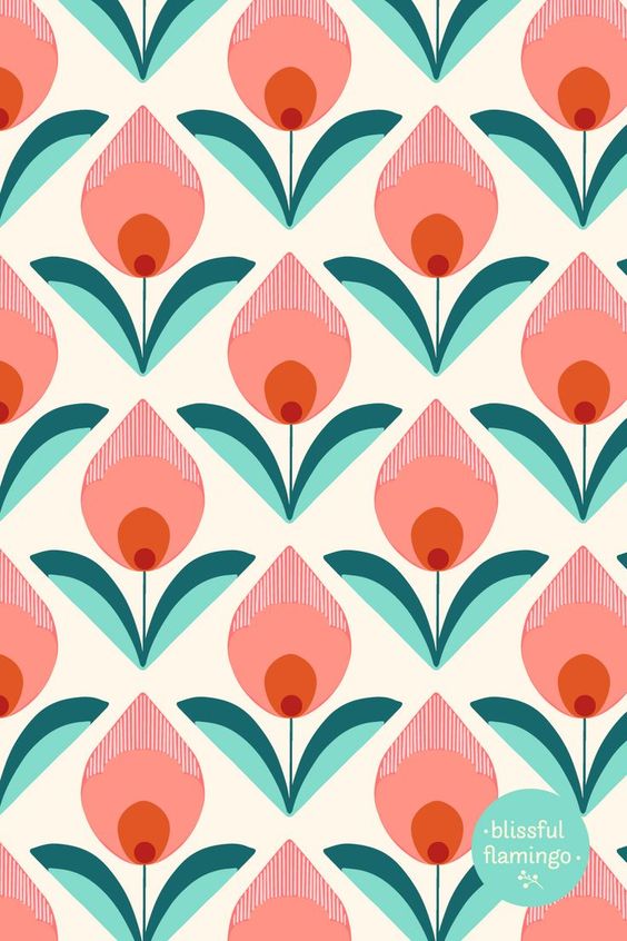 Blissful Flamingo – Floral Pattern