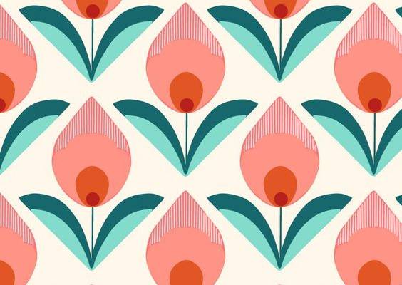 Blissful Flamingo - Floral Pattern