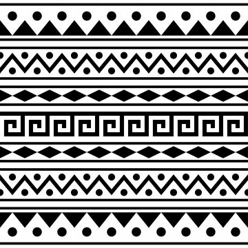 aztec pattern motifs ethnic seamless pattern vector in black and white color