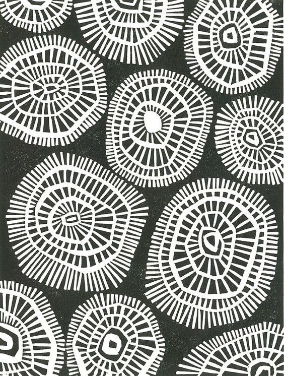 Geometric Linocut Print – Black
