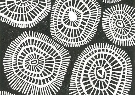 Geometric Linocut Print - Black