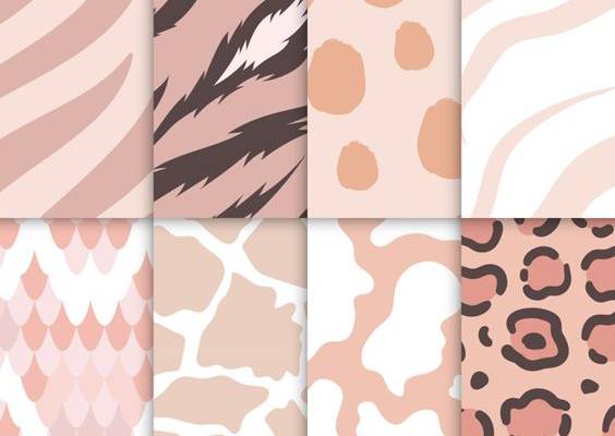 Free Vector | Set of seamless animal print pattern vectors