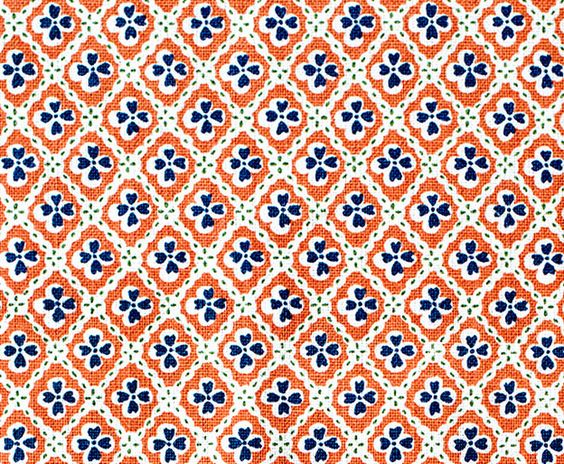 Paniola Multi Pumpkin Navy Green | anna-spiro-textiles