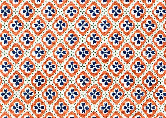 Paniola Multi Pumpkin Navy Green | anna-spiro-textiles