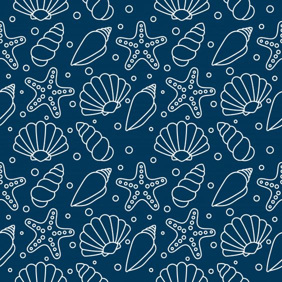Premium Vector | Sea shells seamless pattern. tropical shells underwater