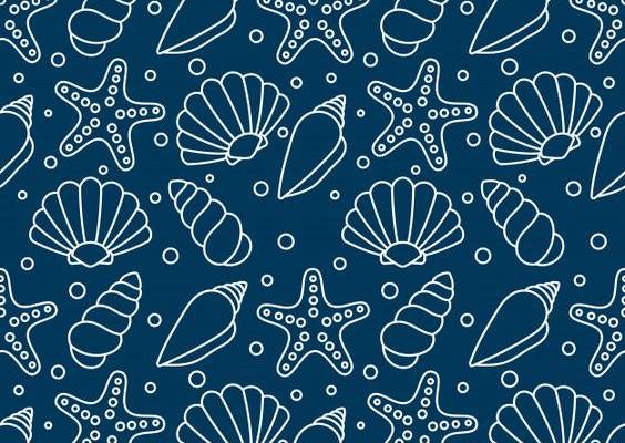 Premium Vector | Sea shells seamless pattern. tropical shells underwater