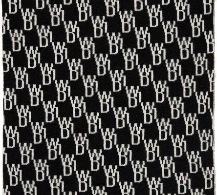 Men's we11done Jacquard Logo Scarf - Black - Scarves Rectangular knit wool and nylon-blend scarf in black.