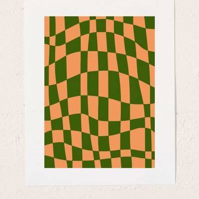 A fave reinvented, this checkerboard art print by Little Dean features a warped scale rendered in a fresh palette we love. Printed on archival paper made from cotton pressed in Italian mills, this high-quality art print is available in sizes and frames just right for your space. First select your frame (or go frameless), then select your size.About the Frames. The exact width of each frame may vary slightly All frames are manufactured in the US Matte frames are durable poly Wood frames are recyc