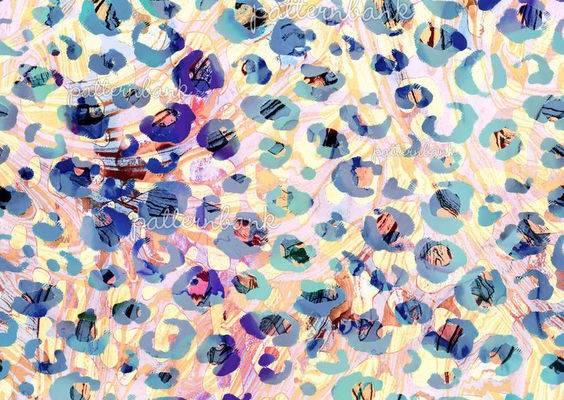 Colorful Painted Leopard Print and Stripes by Oana Soare Seamless Repeat  Royalty-Free Stock Pattern