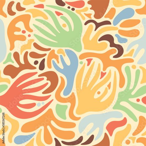 Stock Image: Seamless background with abstract retro ornament. Vector illustration for design. Printing on fabric and paper.