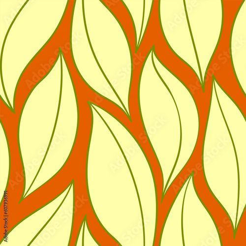 Stock Image: Colorful leaves seamless vector pattern. Watercolor leaf background, textured jungle print.