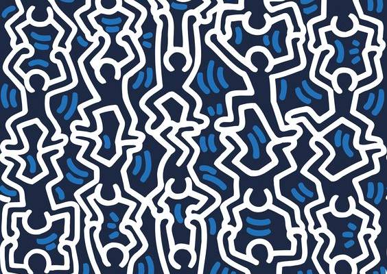 Get down to the rhythm of this pop-art wallpaper, a part of our exclusive Yellowpop x Keith Haring collaboration! Inspired by the expressive New York City graffiti of the 1980s, Haring’s iconic dancing man creates a vibrant pattern of interconnected figures. The design highlights the power of individuality, perfect for expressing your own creative spirit! This peel-and-stick wallpaper includes a recyclable backing, is easy to apply, and leaves no residue behind.