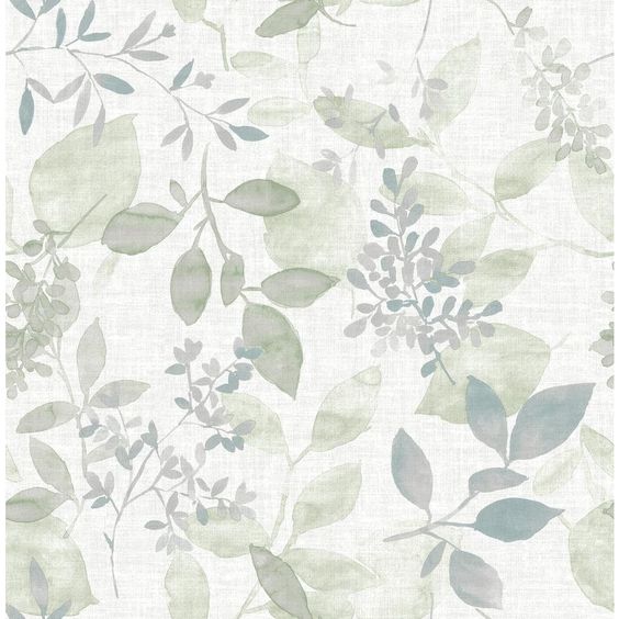 With a breezy watercolor design, this botanical wallpaper has a ethereal vibe. Green and grey leaves will add a serene feel to rooms. Breezy Green Peel and Stick Wallpaper comes on one roll that measures 20.5 in. wide x 216 ft. long.
