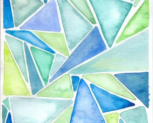 I really like the colors here. Also, I think I could do something like this. Probably not as pretty, with the shapes fading in the middle, but at least something similar.