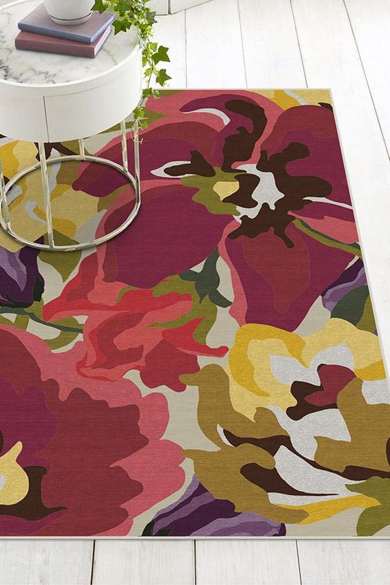 Invite our stunning Poppy Floral Brights rug to happify your home’s interior. This fabulous floral motif gives a nod to impressionist art, intermingling a myriad of cheerful colors such as raspberry, watermelon, flamingo pink and concord grape. You can’t go wrong pairing this delightful decorative accent alongside your current contemporary, modern or eclectic home furnishings. Ruggable – Washable Rug Cover