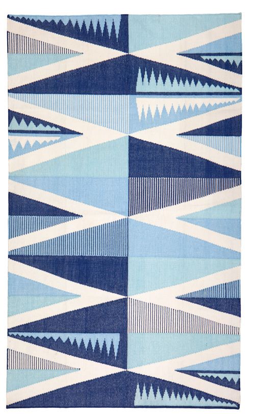Backgammon Dhurrie – Washed Denim by Mini Moderns