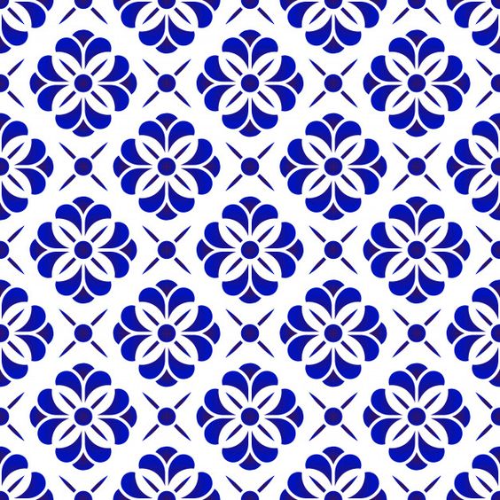 Premium Vector | Ceramic flower pattern, blue and white floral seamless background, beautiful porcelain til