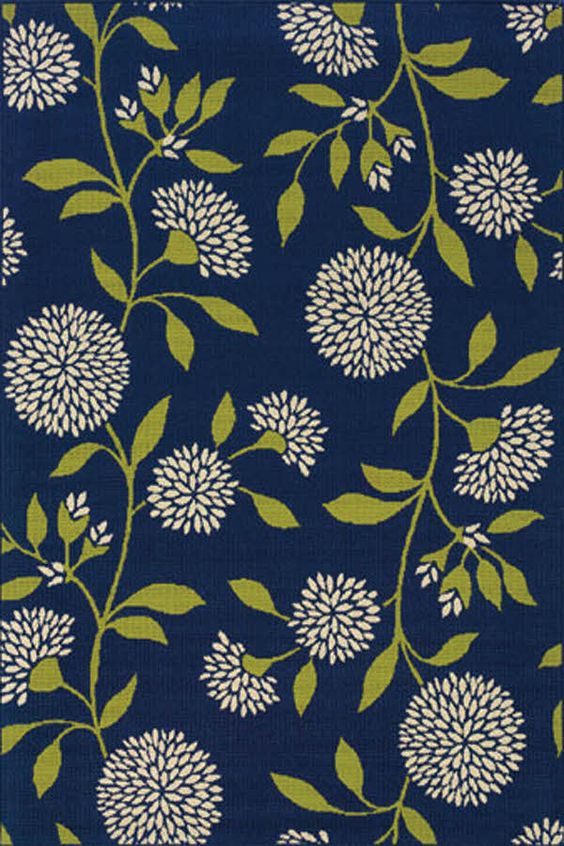 Caspian is a striking new indoor/outdoor collection in trend-forward shades of indigo and Mediterranean blue and bright lime green. Simple, sophisticated patterns come alive with tons of texture and pop of bright color. It is a collection of high-style, high durability rugs that are perfect for the outdoors or for any room in the home.