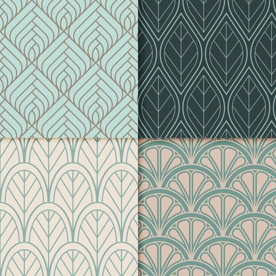 Premium Vector | Collection of ornamental art deco patterns