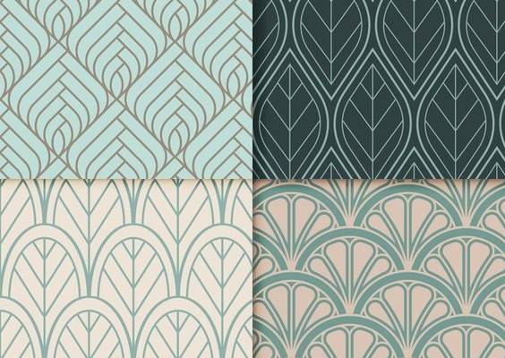 Premium Vector | Collection of ornamental art deco patterns