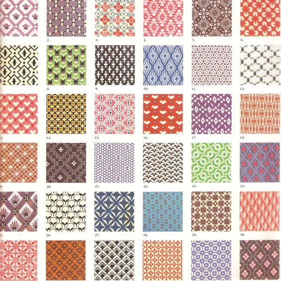 From the book Textile Designs 200 years of Printed Fabrics arranged by Motif, Colour; Period and Design by Susan Meller and Joost Elffers