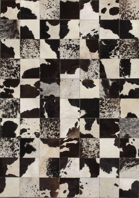 Angelo Black Leather Rug 2 from the Cowhide Rugs collection at Modern Area Rugs