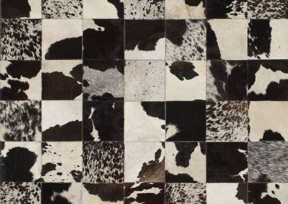 Angelo Black Leather Rug 2 from the Cowhide Rugs collection at Modern Area Rugs