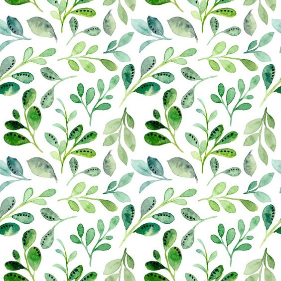 Premium Vector | Seamless pattern with green leaves watercolor