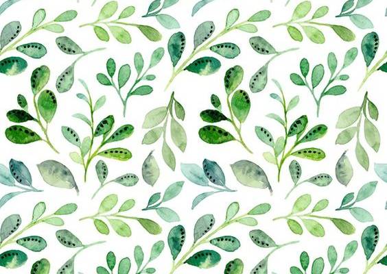 Premium Vector | Seamless pattern with green leaves watercolor