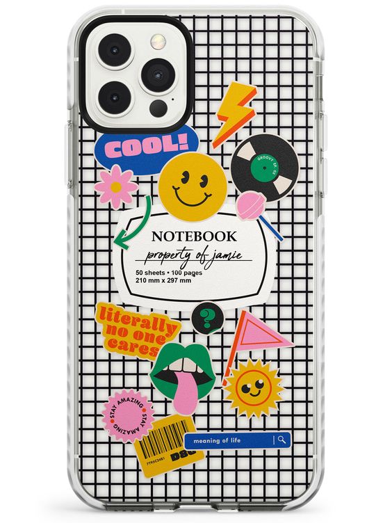 The perfect mix of nostalgia and cute, pastel aesthetics, this design features old-school, 90’s-esque stickers and a customisable name tag atop a grid pattern – all printed on a transparent background.
C-NOSTALGIA-1-D,collection_Stickers,COOL,CUSTOM,OLD SCHOOL,PERSONALISED,RETRO,STICKERS,TEXT,UPSELL_CUSTOMPHONECASE