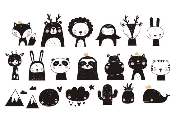 Scandinavian Animals prints, pattern