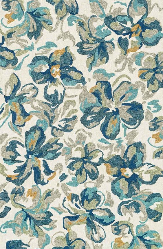 Loloi Tropez TZ-04 Ivory/Floral Floral Synthetic Rug from the Botanical Rugs collection at Modern Area Rugs