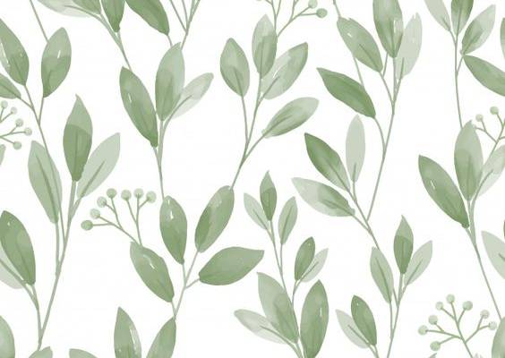Premium Vector | Seamless pattern with cute leaves on white background.