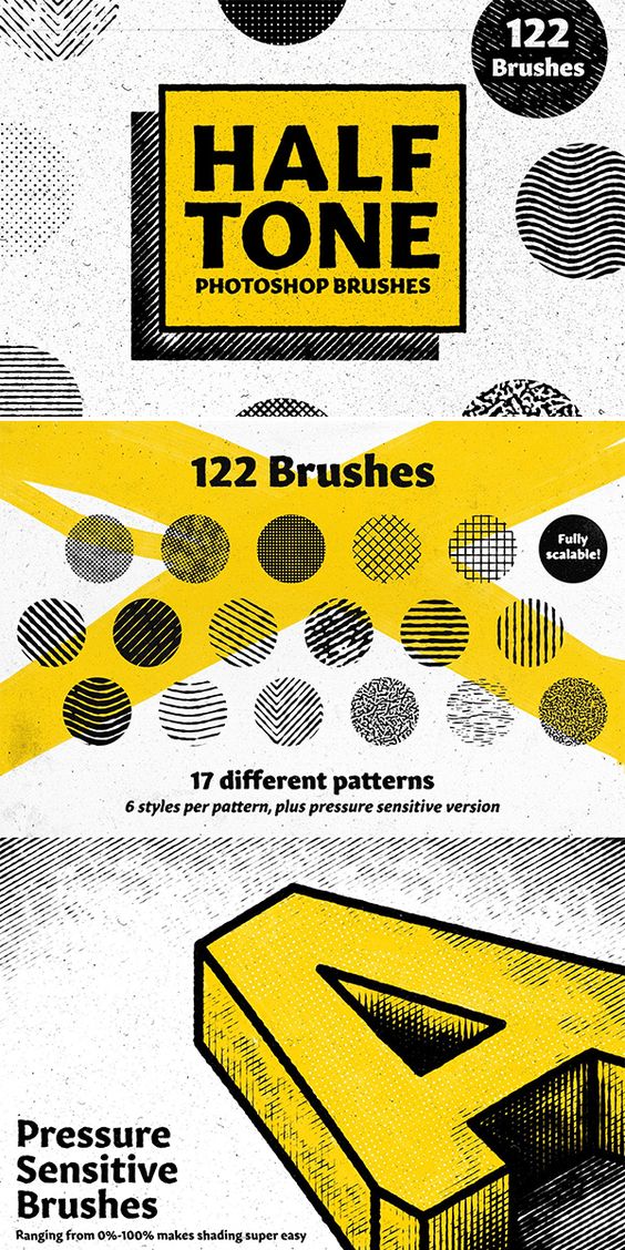 HALFTONE – Brushes for Photoshop