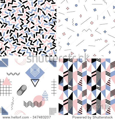 组无缝抽象几何图案在2016年时尚潘通色卡的颜色-背景/素材,抽象-海洛创意(HelloRF)-Shutterstock中国独家合作伙伴-正版素材在线交易平台-站酷旗下品牌