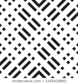 Imagens, fotos stock e vetores similares de Vector geometric pattern. Abstract graphic background with lines, stripes, squares, small elements. Simple monochrome texture. Modern linear geometry background. Stylish black and white repeat design - 1074433127 | Shutterstock