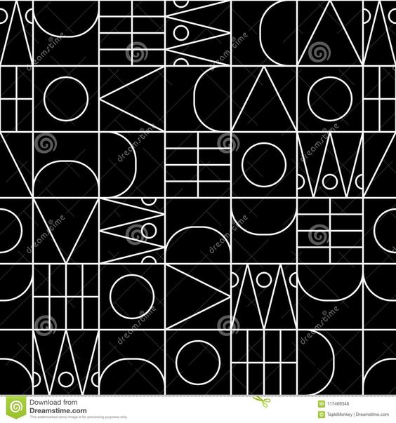 Line shapes seamless vector geometric pattern.