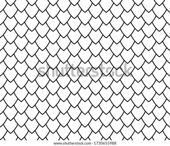 鱼、美人鱼、龙、蛇鳞。黑白几何图案。你的设计的最小背景。无缝的抽象纹理。矢量插图。 库存矢量图（免版税）1730655988 | Shutterstock
