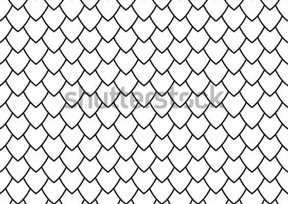鱼、美人鱼、龙、蛇鳞。黑白几何图案。你的设计的最小背景。无缝的抽象纹理。矢量插图。 库存矢量图(免版税)1730655988 | Shutterstock