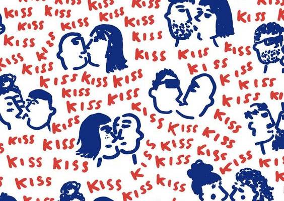 pattern by Minakani                                                                                                                                                                                 More  conversational illustration surface pattern kiss