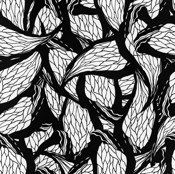 Abstract pattern. Abstract hand drawn leaves