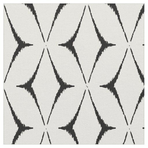Chic black and white ikat tribal pattern fabric | Zazzle.com
