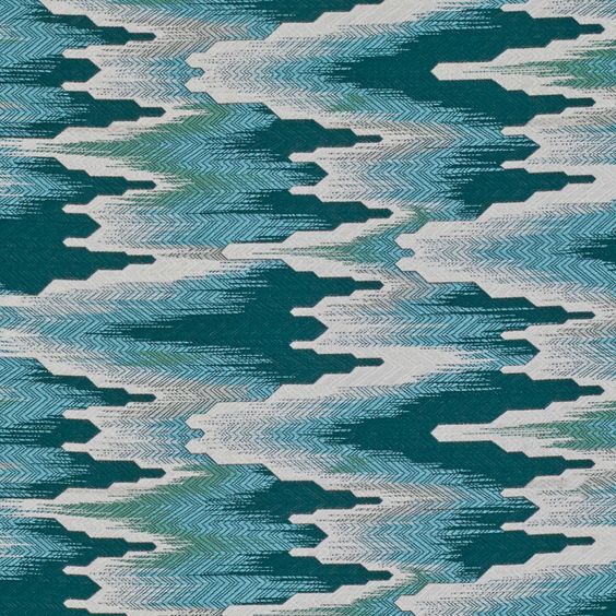 Contemporary flammé jacquard FANDANGO 005 | col.5 turquoise Navajo | Dedar