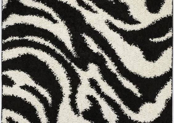 Madison Shag Black Safari Area Rug