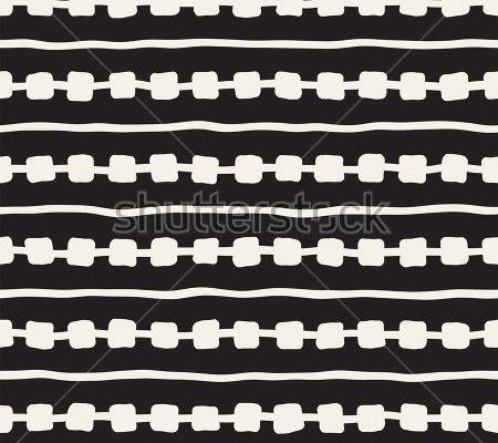 Seamless pattern with hand drawn lines. Abstract background with freehand brush strokes. Black and white grunge texture. Ornament for wrapping paper.