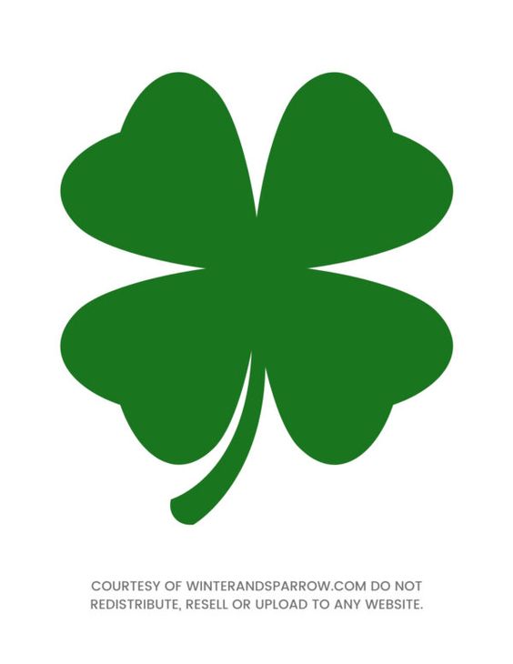 Free four leaf clover template (three options)   bonus Irish wall art